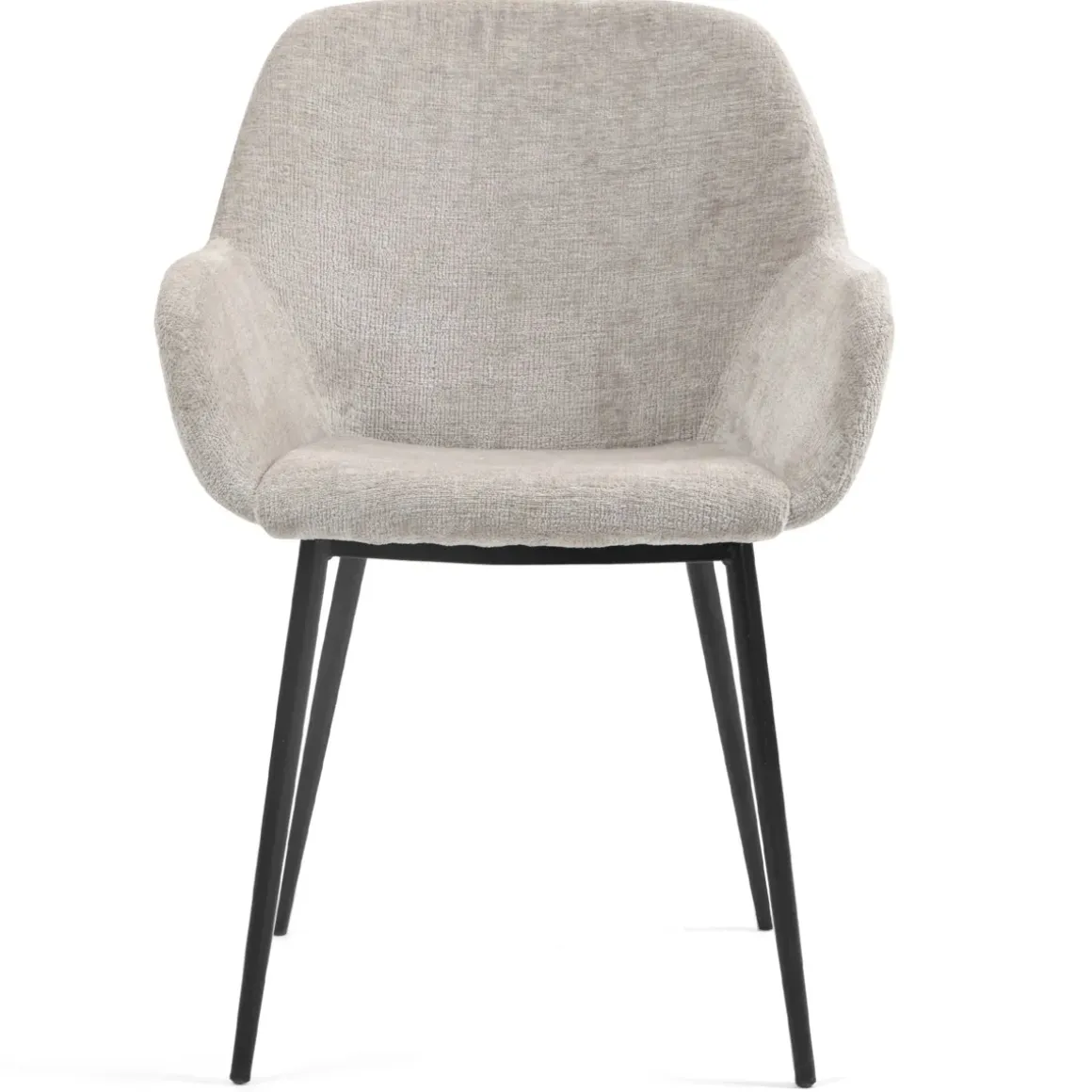 Set di 2 sedie da pranzo in tessuto chenille (seduta 48 cm) Zola Tortora