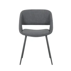 Set di 2 sedie da pranzo in tessuto (seduta 49 cm) Orka Grigio scuro