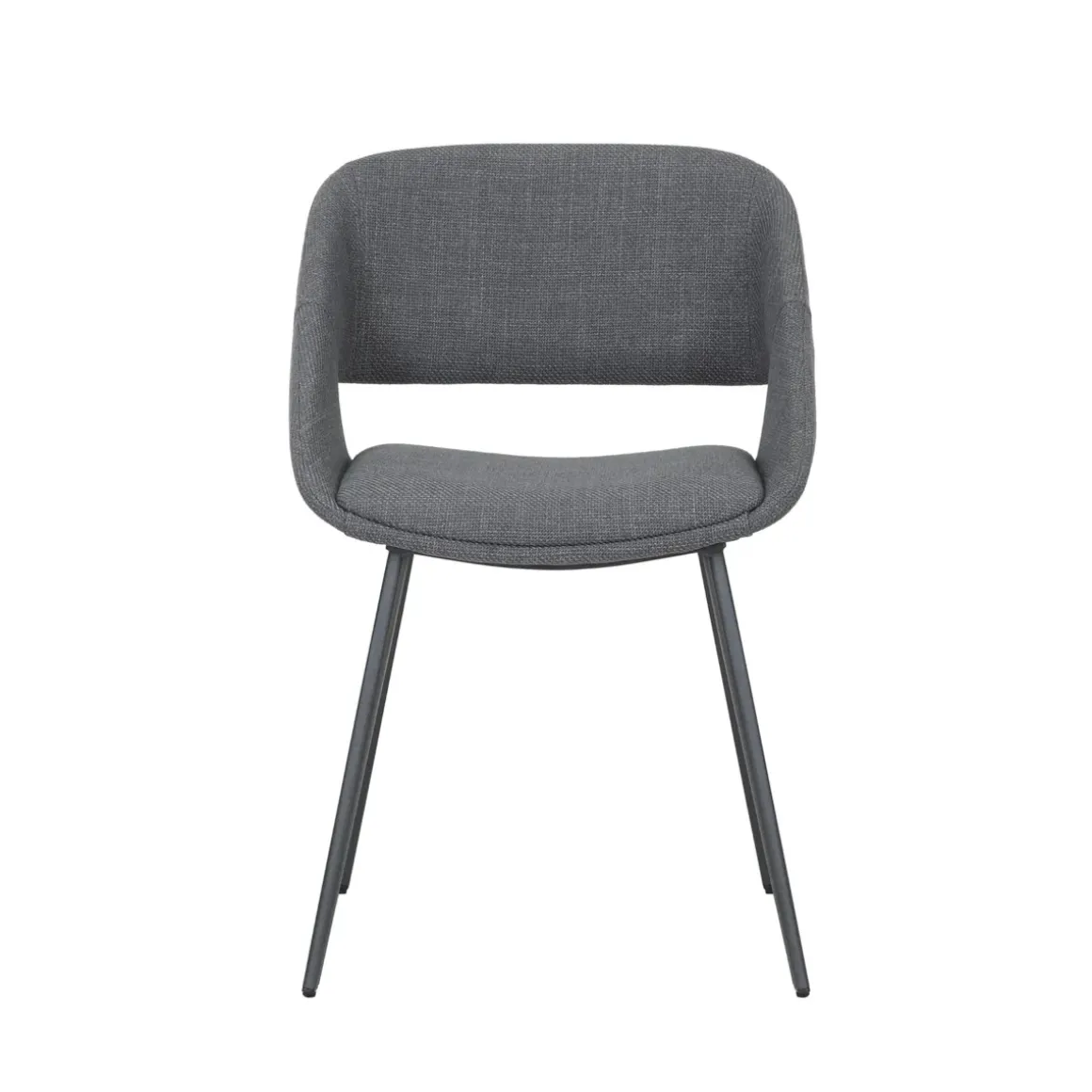 Set di 2 sedie da pranzo in tessuto (seduta 49 cm) Orka Grigio scuro