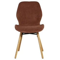 Set di 2 sedie da pranzo in tessuto testurizzato (seduta 46 cm) Malika Mogano