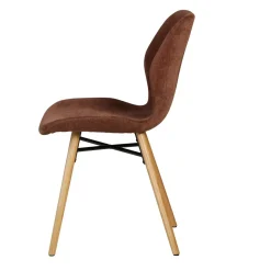 Set di 2 sedie da pranzo in tessuto testurizzato (seduta 46 cm) Malika Mogano