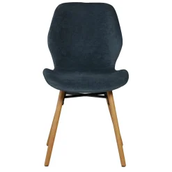 Set di 2 sedie da pranzo in tessuto testurizzato (seduta 46 cm) Malika Blu scuro
