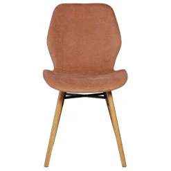 Set di 2 sedie da pranzo in tessuto testurizzato (seduta 46 cm) Malika Marrone