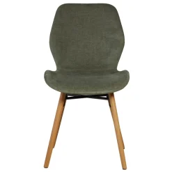 Set di 2 sedie da pranzo in tessuto testurizzato (seduta 46 cm) Malika Verde bottiglia