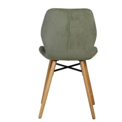 Set di 2 sedie da pranzo in tessuto testurizzato (seduta 46 cm) Malika Verde bottiglia