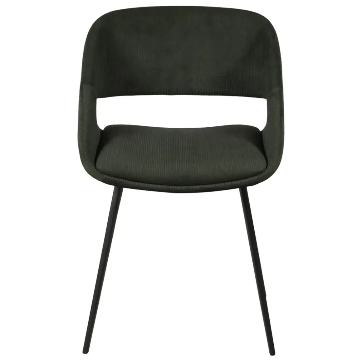 Set di 2 sedie da pranzo in velluto a coste (seduta 49 cm) Orka Verde scuro
