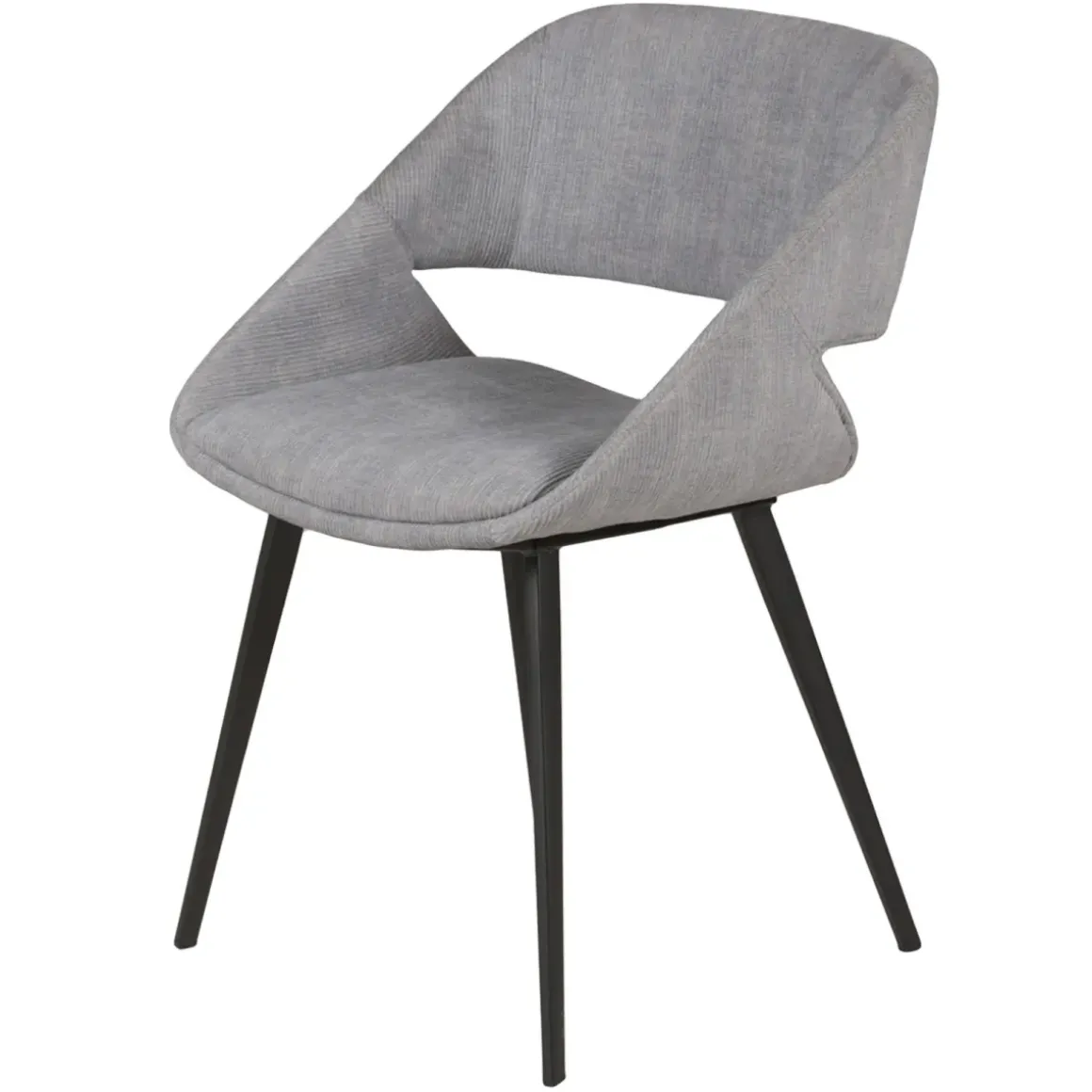 Set di 2 sedie da pranzo in velluto a coste (seduta 49 cm) Orka Grigio chiaro
