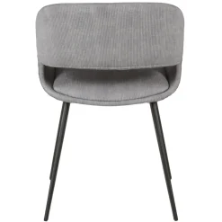 Set di 2 sedie da pranzo in velluto a coste (seduta 49 cm) Orka Grigio chiaro