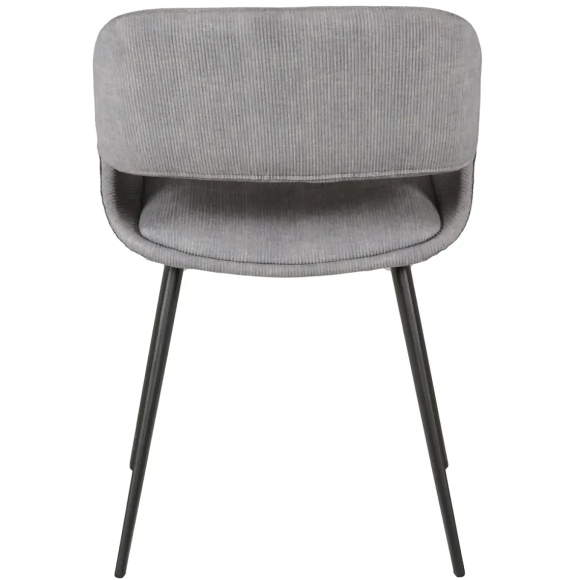 Set di 2 sedie da pranzo in velluto a coste (seduta 49 cm) Orka Grigio chiaro