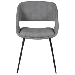 Set di 2 sedie da pranzo in velluto a coste (seduta 49 cm) Orka Grigio chiaro