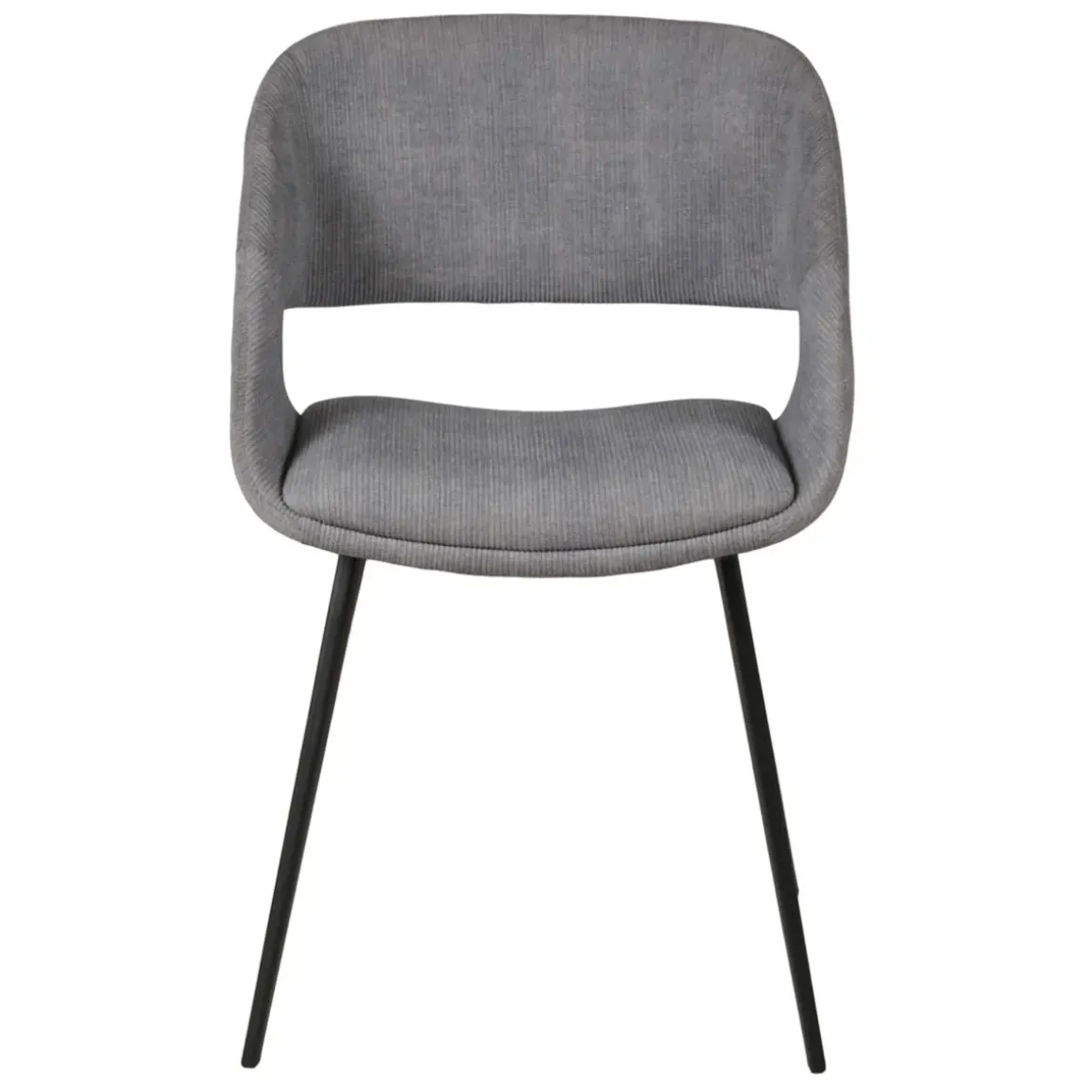 Set di 2 sedie da pranzo in velluto a coste (seduta 49 cm) Orka Grigio chiaro