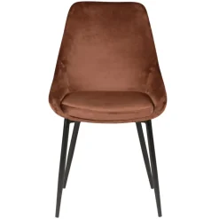 Set di 2 sedie da pranzo in velluto (seduta 47 cm) Juno Marrone