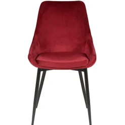 Set di 2 sedie da pranzo in velluto (seduta 47 cm) Juno Rosso