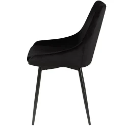 Set di 2 sedie da pranzo in velluto (seduta 47 cm) Juno Verde Nero