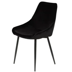 Set di 2 sedie da pranzo in velluto (seduta 47 cm) Juno Verde Nero