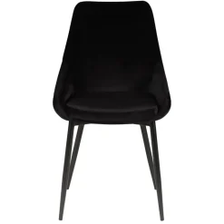 Set di 2 sedie da pranzo in velluto (seduta 47 cm) Juno Verde Nero