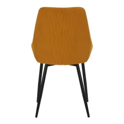 Set di 2 sedie da pranzo in velluto a coste (Altezza seduta 47 cm) Juno Giallo curry