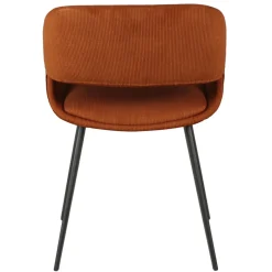 Set di 2 sedie da pranzo in velluto a coste (seduta 49 cm) Orka Cognac