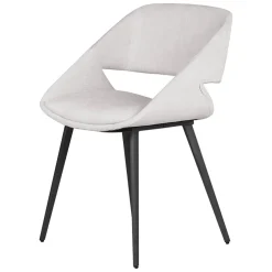 Set di 2 sedie da pranzo in velluto a coste (seduta 49 cm) Orka Ecru