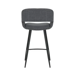 Set di 2 sedie per isola centrale con schienale in tessuto (seduta 68cm) Kosmo Grigio scuro