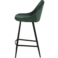 Set di 2 sedie per isola centrale con schienale in velluto (Altezza seduta 67cm) Juno Verde scuro