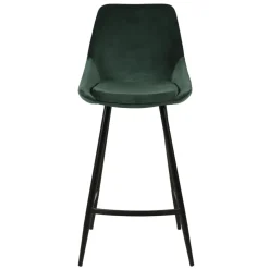 Set di 2 sedie per isola centrale con schienale in velluto (Altezza seduta 67cm) Juno Verde scuro