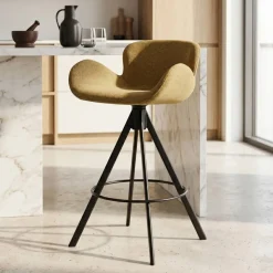 Set di 2 sedie per isola centrale con schienale (seduta 65cm) Pema Verde cachi