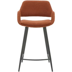 Set di 2 sedie per isola centrale con schienale in bouclé (seduta 65cm) Soho Caramello