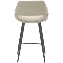 Set di 2 sedie per isola centrale con schienale in bouclé (seduta 65 cm) Soho Grigio chiaro