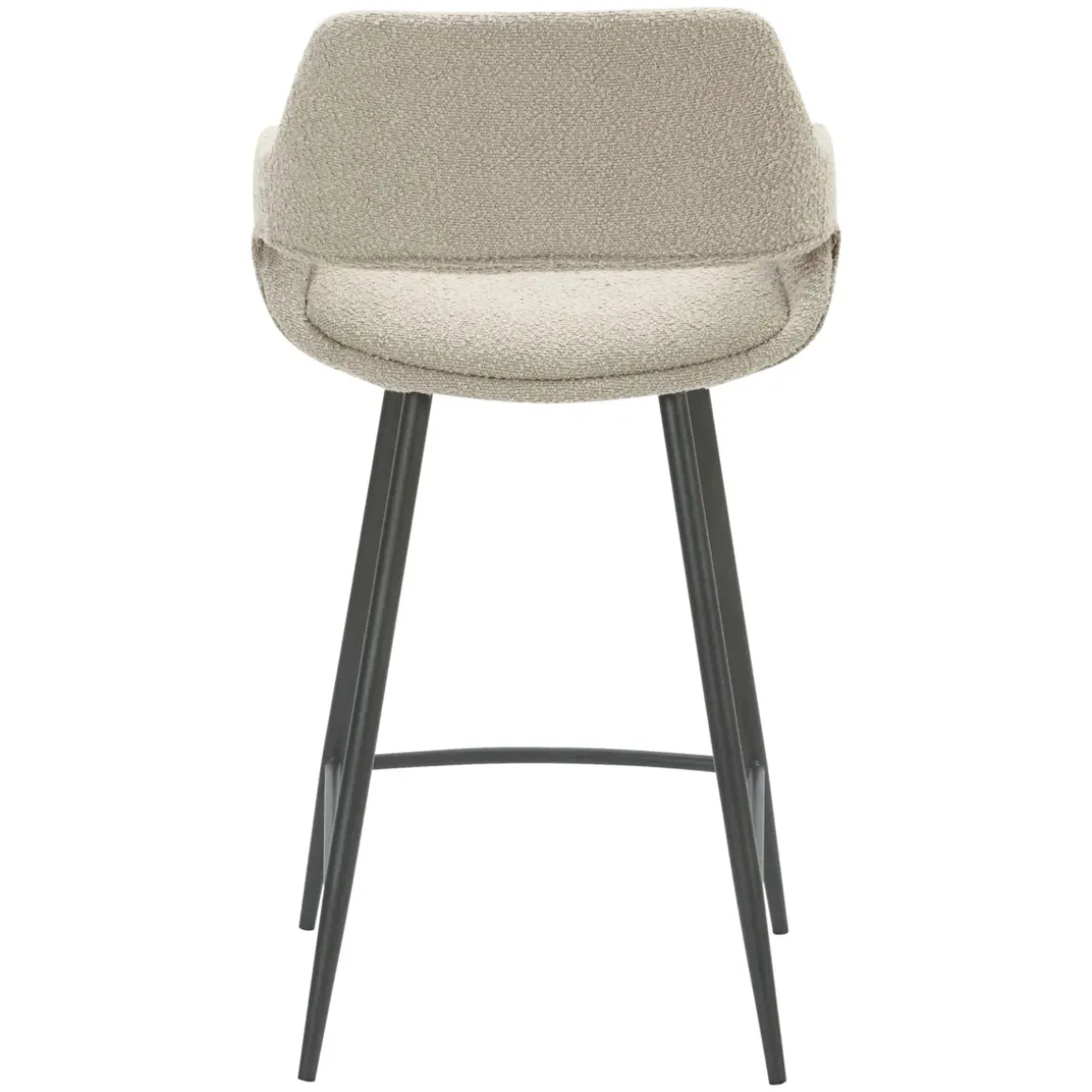 Set di 2 sedie per isola centrale con schienale in bouclé (seduta 65 cm) Soho Grigio chiaro