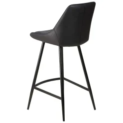 Set di 2 sedie per isola centrale con schienale in similpelle (Altezza seduta 67cm) Juno Nero