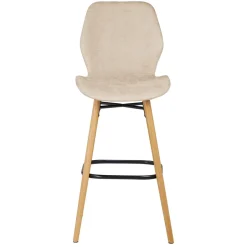 Set di 2 sedie per isola centrale con schienale in tessuto (Altezza seduta 65cm) Malika Beige sabbia