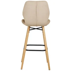 Set di 2 sedie per isola centrale con schienale in tessuto (Altezza seduta 65cm) Malika Beige sabbia