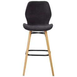 Set di 2 sedie per isola centrale con schienale in tessuto (Altezza seduta 65 cm) Malika Nero