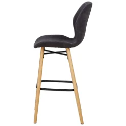 Set di 2 sedie per isola centrale con schienale in tessuto (Altezza seduta 65 cm) Malika Nero
