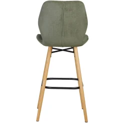Set di 2 sedie per isola centrale con schienale in tessuto (Altezza seduta 65 cm) Malika Verde bottiglia