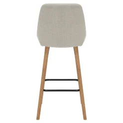 Set di 2 sedie per isola centrale con schienale in tessuto (Altezza seduta 67cm) Juno Crema gambe in rovere