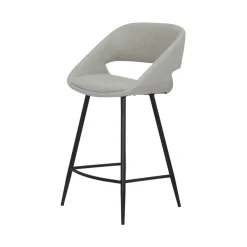 Set di 2 sedie per isola centrale con schienale in tessuto (seduta 68cm) Kosmo Ecru
