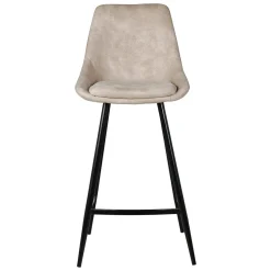 Set di 2 sedie per isola centrale con schienale in tessuto effetto camoscio (Altezza seduta 67cm) Juno Beige