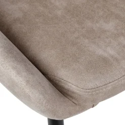 Set di 2 sedie per isola centrale con schienale in tessuto effetto camoscio (Altezza seduta 67cm) Juno Beige