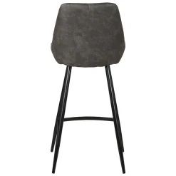 Set di 2 sedie per isola centrale con schienale in tessuto effetto camoscio (Altezza seduta 67cm) Juno Grigio scuro
