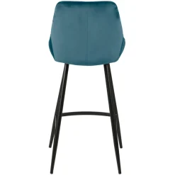 Set di 2 sedie per isola centrale con schienale in velluto (Altezza seduta 67cm) Juno Blu