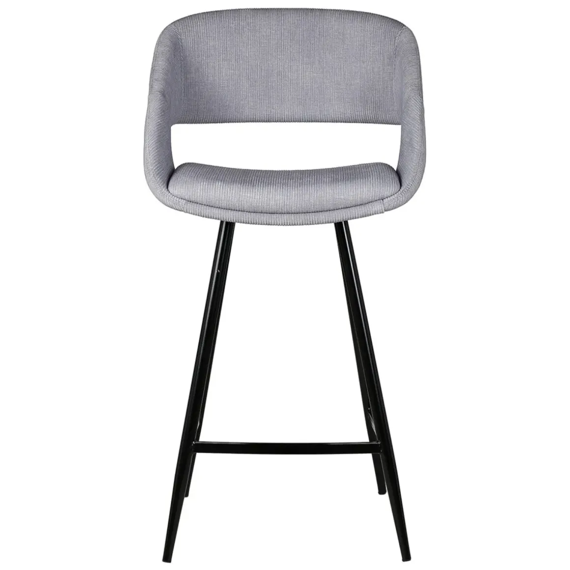 Set di 2 sedie per isola centrale con schienale in velluto a coste (Altezza seduta 68cm) Kosmo Grigio chiaro