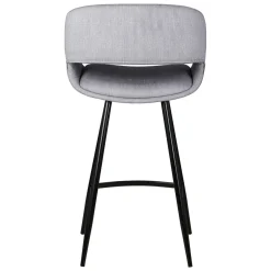Set di 2 sedie per isola centrale con schienale in velluto a coste (Altezza seduta 68cm) Kosmo Grigio chiaro