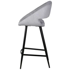 Set di 2 sedie per isola centrale con schienale in velluto a coste (Altezza seduta 68cm) Kosmo Grigio chiaro