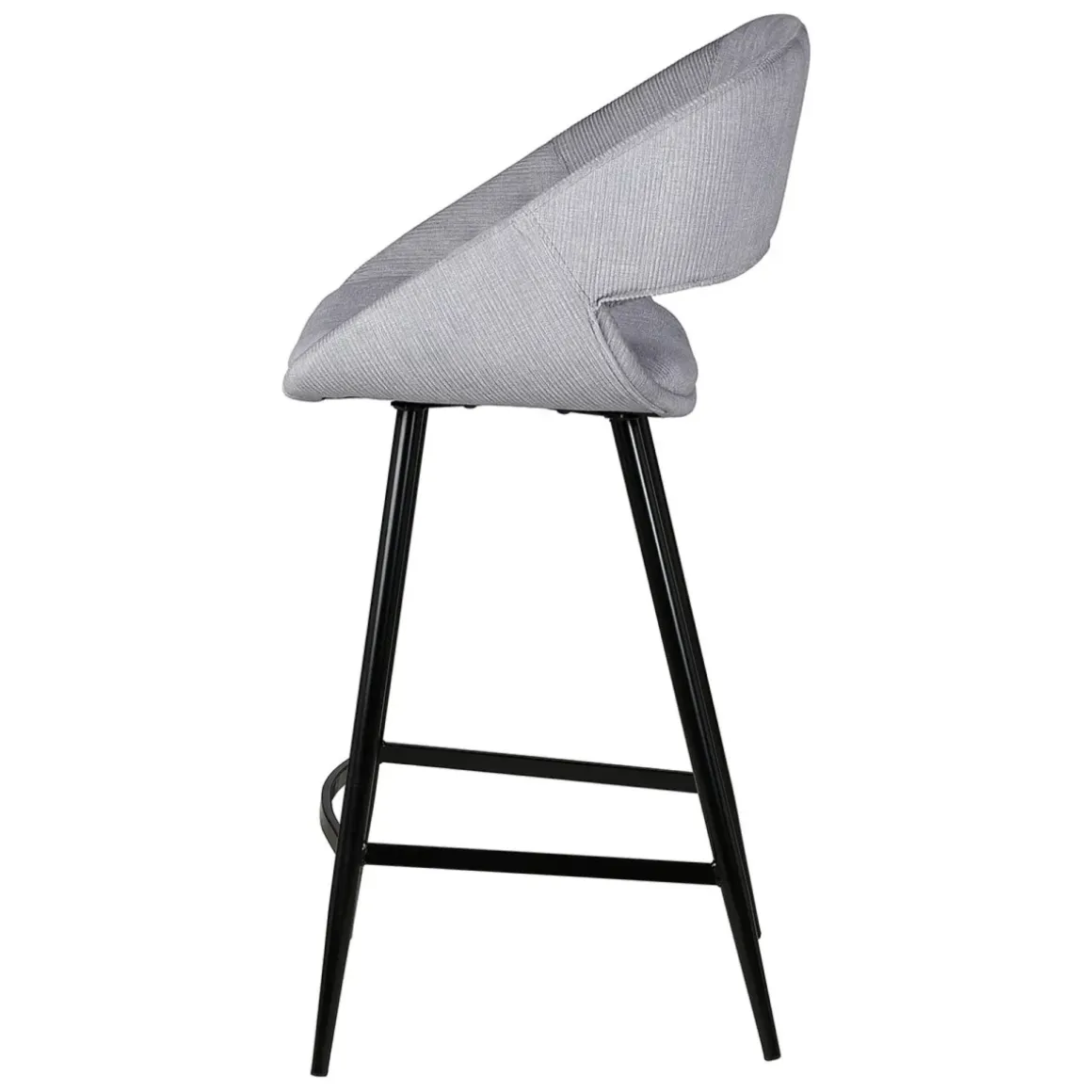 Set di 2 sedie per isola centrale con schienale in velluto a coste (Altezza seduta 68cm) Kosmo Grigio chiaro
