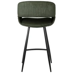 Set di 2 sedie per isola centrale con schienale in velluto a coste (Altezza seduta 68cm) Kosmo Verde scuro