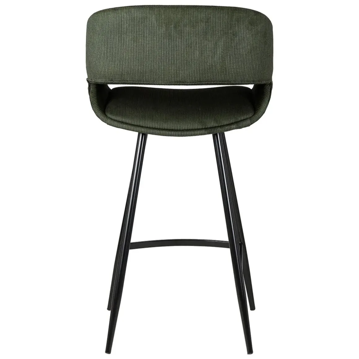 Set di 2 sedie per isola centrale con schienale in velluto a coste (Altezza seduta 68cm) Kosmo Verde scuro