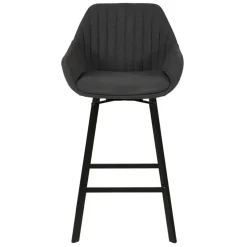 Set di 2 sedie per isola centrale girevoli con schienale in tessuto (seduta 64cm) Zila Grigio scuro