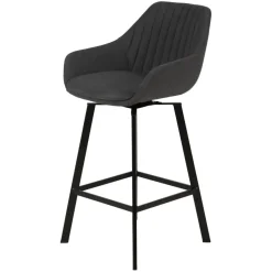 Set di 2 sedie per isola centrale girevoli con schienale in tessuto (seduta 64cm) Zila Grigio scuro
